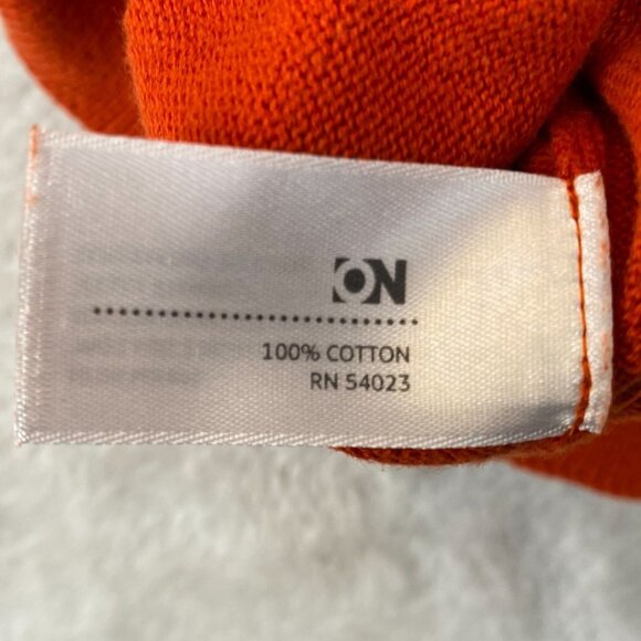 Old Navy Mens Sweater Large Pullover V-Neck Cotton Blend Orange V-Neck Knit - Picture 5 of 9